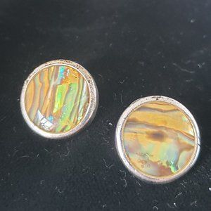 Vintage Enlaid Stud Earrings